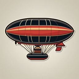 Zeppelin Blimp Sticker - Vintage airship, ,vector color sticker art,minimal