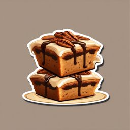 Maple Pecan Blondie sticker- Chewy blondies studded with pecans and drizzled with maple syrup. A delightful twist on the classic brownie, showcasing the flavors of fall., , color sticker vector art