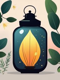 Firefly Clip Art - Illuminating firefly on a summer evening,  color vector clipart, minimal style