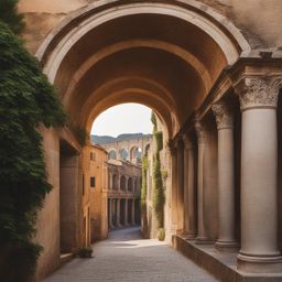 roam the historic streets of an ancient roman city, with well-preserved ruins and grand arches. 