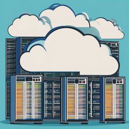 Cloud Data Center Server Farm clipart - Cloud data center server farm, ,vector color clipart,minimal