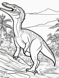 Dinosaur Coloring Pages - Deinonychus Attacking  simple coloring pages