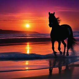 Beach background - beach horse sunset wallpaper  