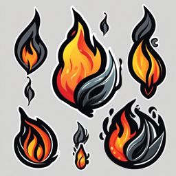 Fire sticker, Fiery , sticker vector art, minimalist design