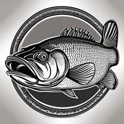 Bass fish clipart, A detailed illustration of a majestic bass fish.  simple, 2d flat