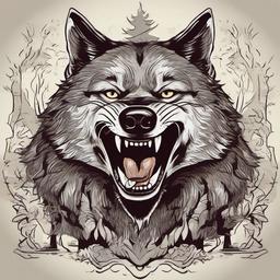 To throw yourself into the wolf's mouth
  , vector illustration, clipart