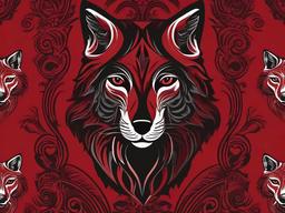 Red Wolf Wallpaper - Striking red with a wolf motif.  background wallpaper