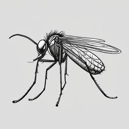 drawing of mosquito  minimal rough scribbles,doodles,black and white