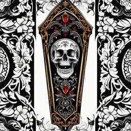 gothic coffin tattoo  simple vector color tattoo