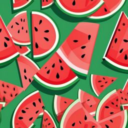 Watermelon Slice Clipart - Juicy and refreshing watermelon slice.  color vector clipart, minimal style