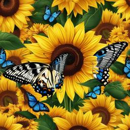 Butterfly Background Wallpaper - butterfly and sunflower background  