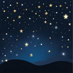 star clipart - glittering in a clear night sky. 