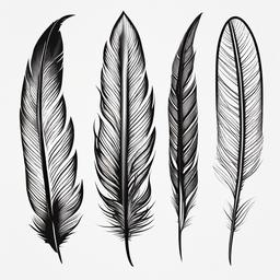 Feather Memorial Tattoo - Memorial tattoo with a feather motif.  simple vector tattoo,minimalist,white background