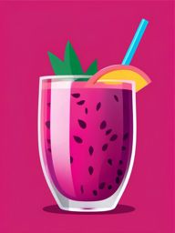 Dragon Fruit Smoothie Glass Clipart - A glass of dragon fruit smoothie.  color vector clipart, minimal style