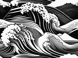 wave clipart black and white 