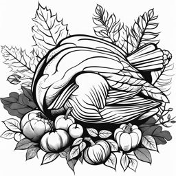 thanksgiving clip art black and white 