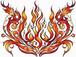 flame tattoo patterns  simple color tattoo style,white background