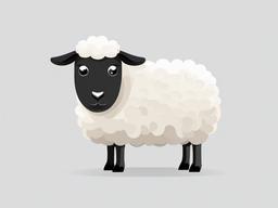 Sheep cartoon  minimal, white background