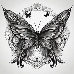 feather and butterfly tattoo designs  