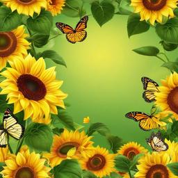 Sunflower Background Wallpaper - sunflower and butterfly background  