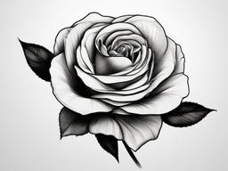 drawing of a rose flower  minimal rough scribbles,doodles,black and white