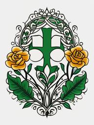 irish friendship tattoo  simple color tattoo,minimal,white background