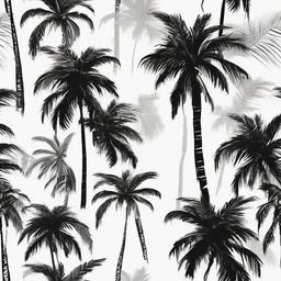 drawing of palm tree  minimal rough scribbles,doodles,black and white