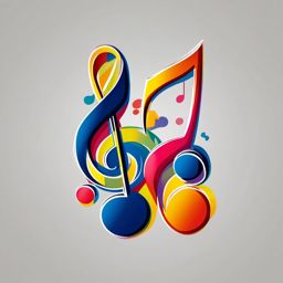 Music note clipart - Eighth note for melodies and music,  color clipart, vector art