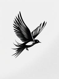 Bird Fly Tattoo - Flying bird tattoo design  minimalist tattoo design, white background