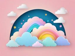 Pastel Rainbow Clouds Wallpaper  