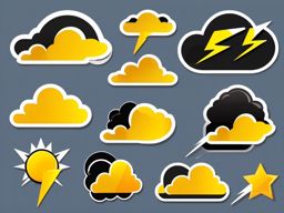 Lightning bolt and storm cloud icon - Lightning bolt and storm cloud icon for weather,  color clipart, vector art