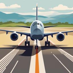 Plane clipart - airplane landing on a runway  