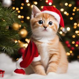 Cat Background Wallpaper - cat christmas background  