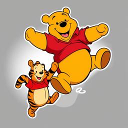 Winnie The Pooh clipart - Pooh and Tigger bouncing  vector clipart