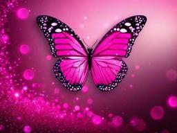 Glitter Pink Butterfly Wallpaper  