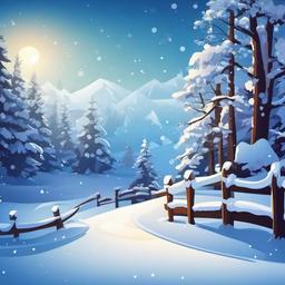 Winter background wallpaper - snowy cartoon background  