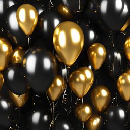 Party Background Wallpaper - gold balloons black background  