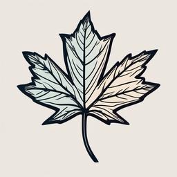 minimalist maple leaf tattoo  simple vector color tattoo