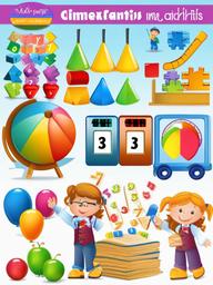 Math clipart - kids learning math with fun activities  