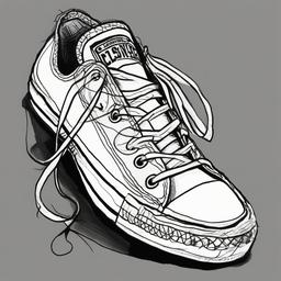 drawing of converse  minimal rough scribbles,doodles,black and white