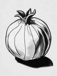 sketch of pomegranate  minimal rough sketch scribbles,doodles,black and white