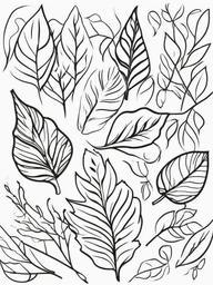 Autumn Wind Coloring Pages - Leaves Blowing in the Fall Breeze  minimal black outline printable sheet, coloring page