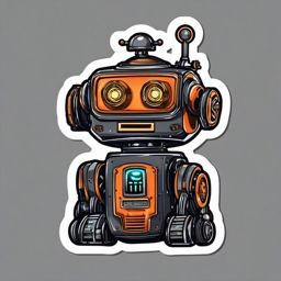 Robot Invasion sticker- Mechanical Overlords Comedy, , color sticker vector art