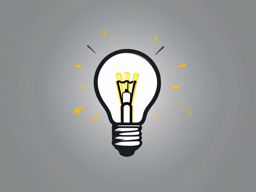 Lightbulb Clipart - A bright lightbulb illuminating ideas.  color clipart, minimalist, vector art, 