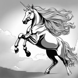 unicorn coloring pages - champion unicorn leading a race of mythical creatures, its determination unwavering. 