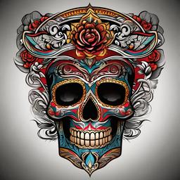 chicano mexican tattoos  simple vector color tattoo