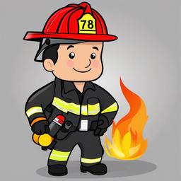 Fire Fighter clipart - responding to an alarm  vector clipart