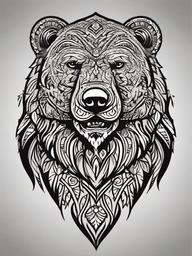 viking bear tattoo  simple vector color tattoo