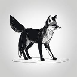 drawing of a Cape fox  minimal rough sketch scribbles,doodles,black and white