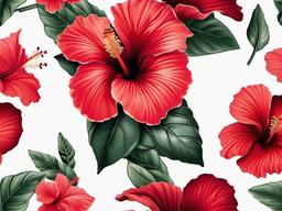 Red Hibiscus Tattoo - Opt for a bold and vibrant look with a red hibiscus tattoo, emphasizing the flower's natural beauty and rich color.  simple color tattoo, minimal, white background